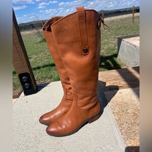 Sam Edelman Penny Riding boots knee high whiskey brown leather 7.5